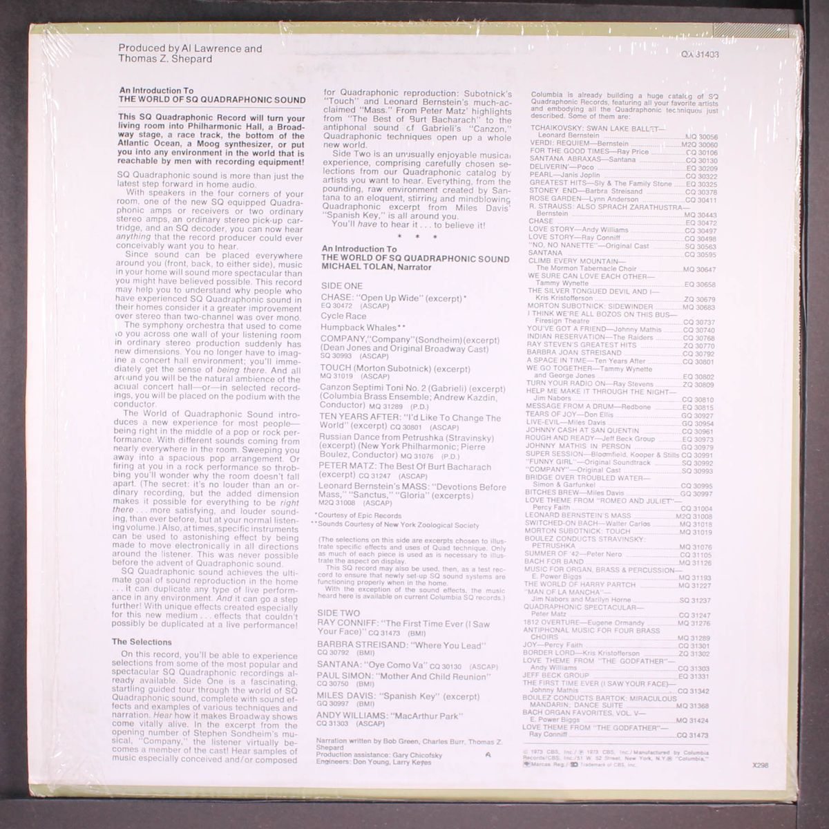 an introduction to the world of quadraphonic sound by VARIOUS