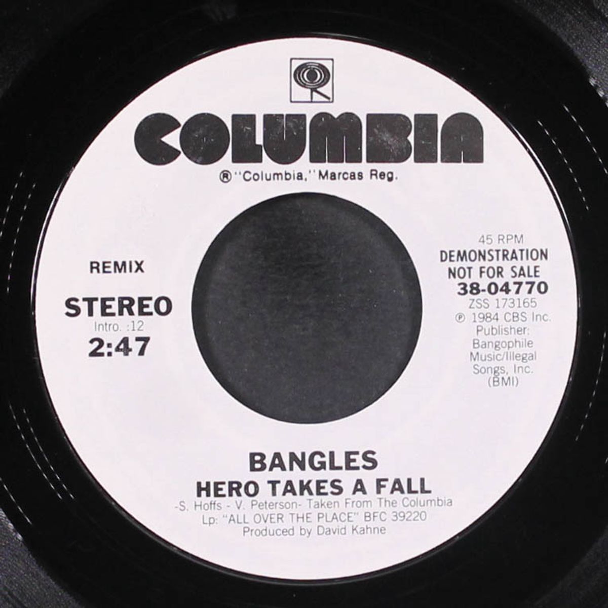 hero takes a fall / same by BANGLES