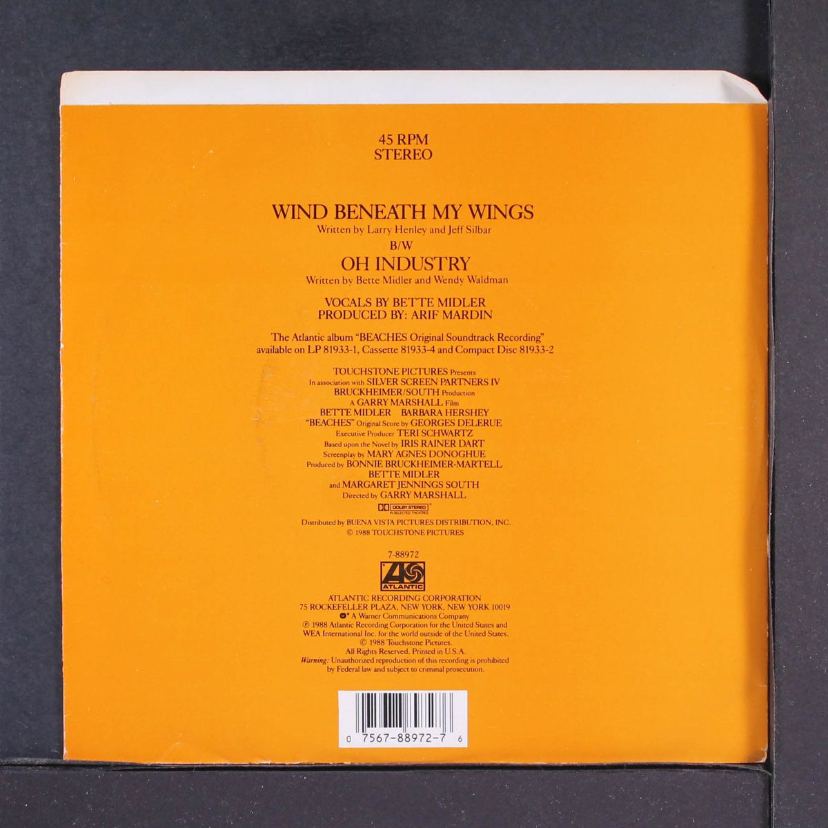 wind beneath my wings / oh industry by BETTE MIDLER