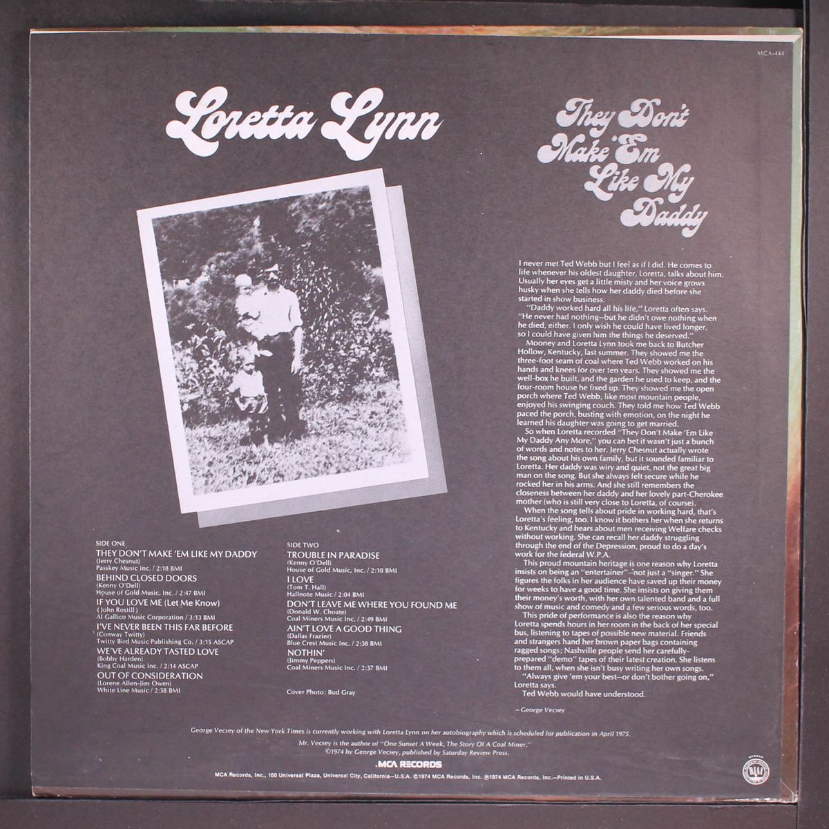 they don't make 'em like my daddy by LORETTA LYNN