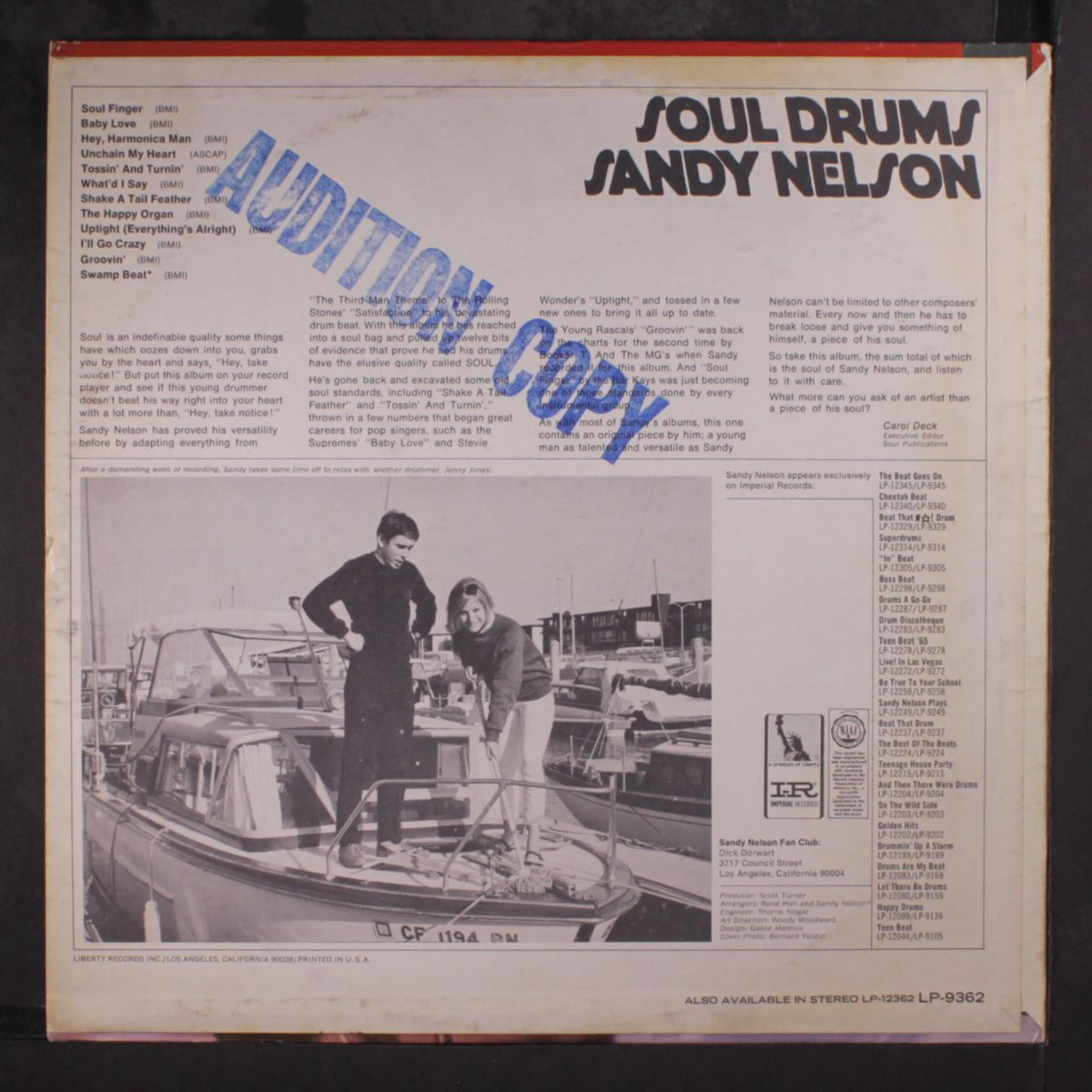 soul drums by SANDY NELSON