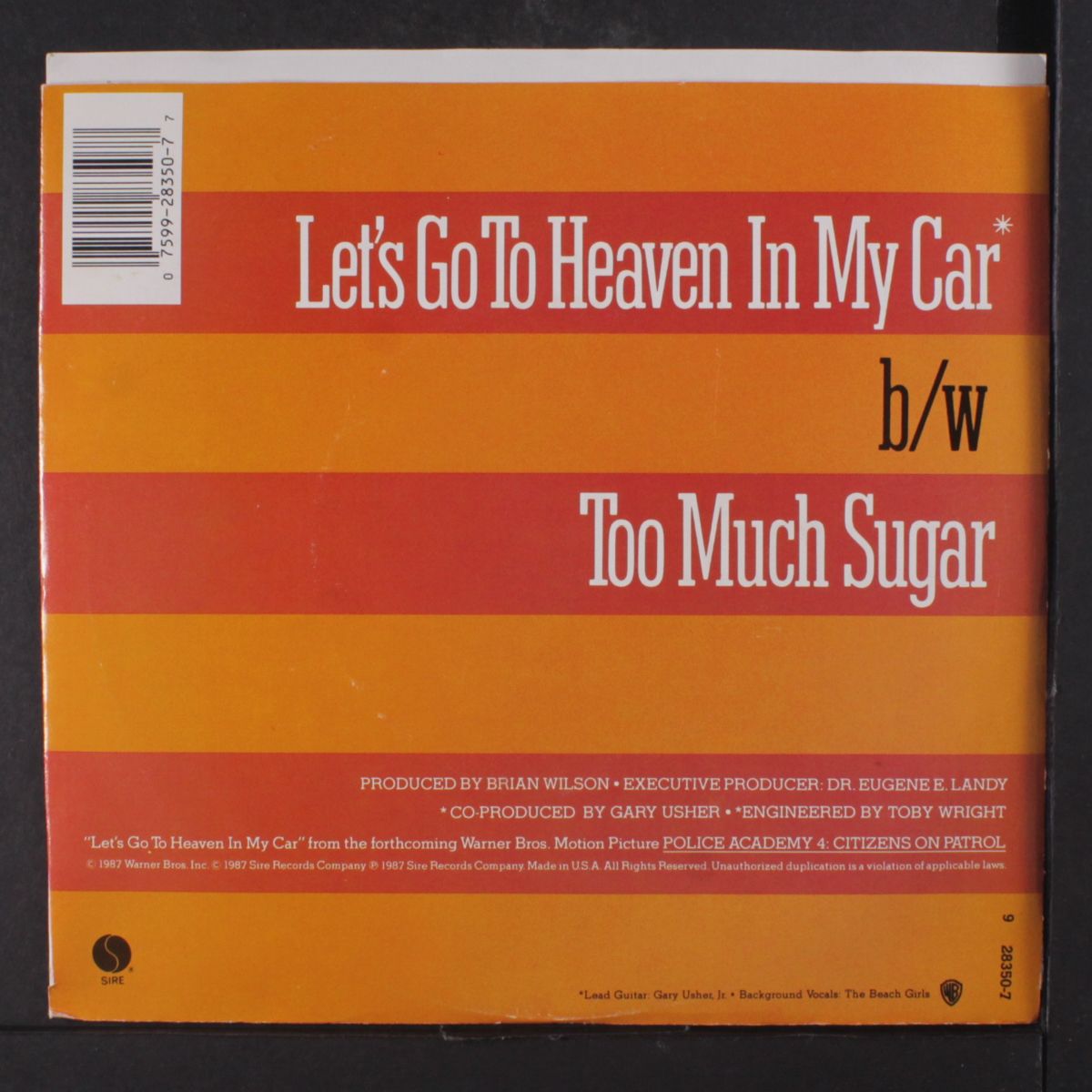 let's go to heaven in my car / too much sugar by BRIAN WILSON