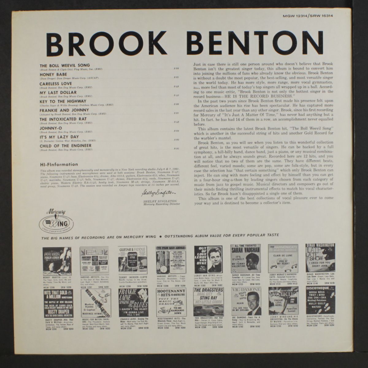 the boll weevil song by BROOK BENTON