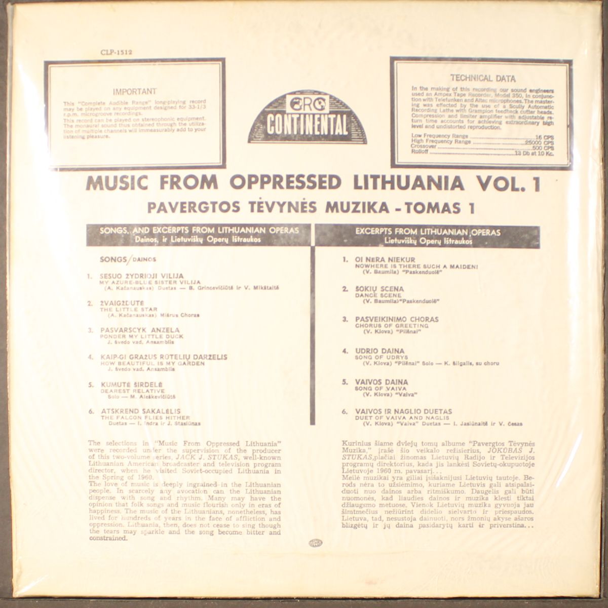 music from oppressed lithuania, vol. 1 by VARIOUS