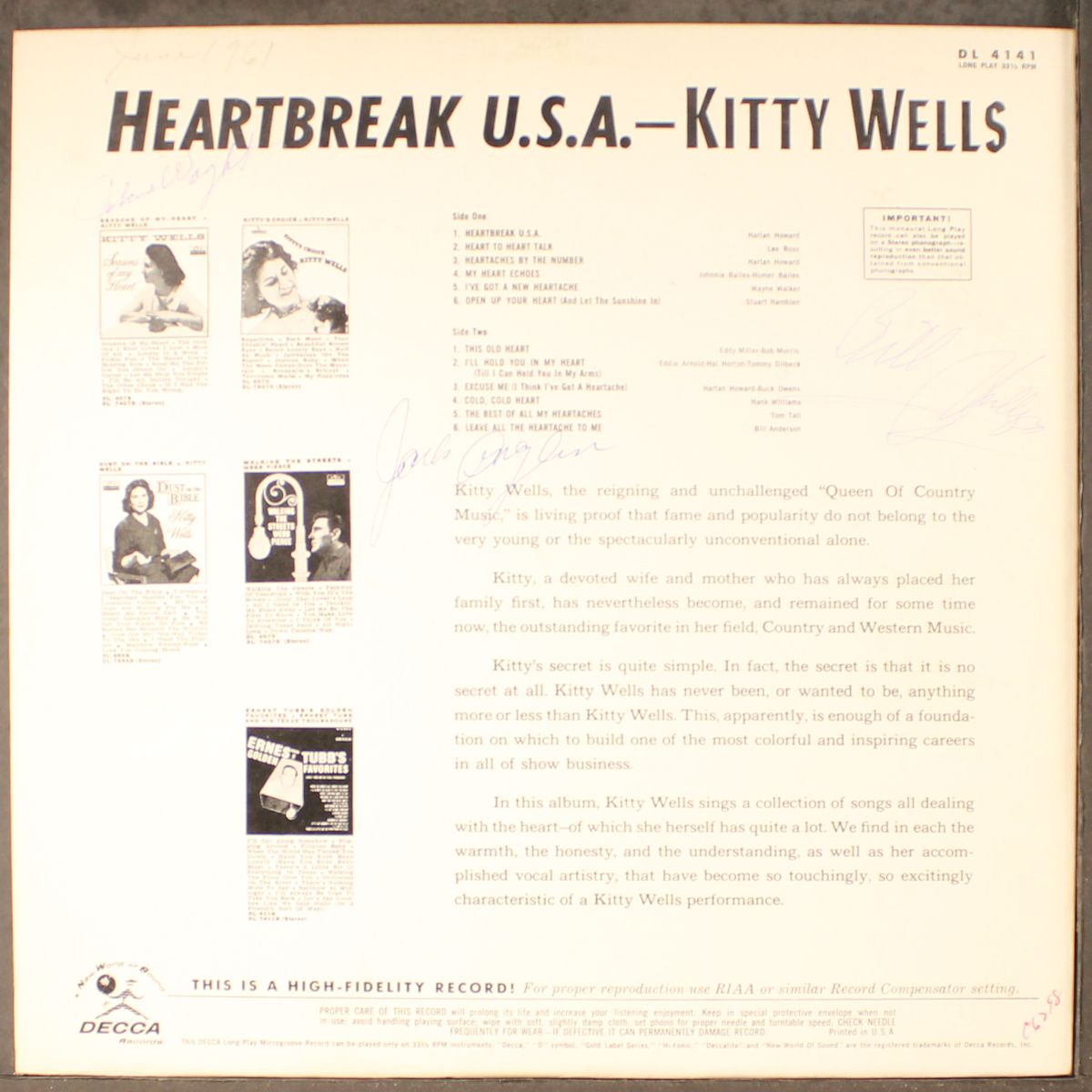 heartbreak u.s.a. by KITTY WELLS