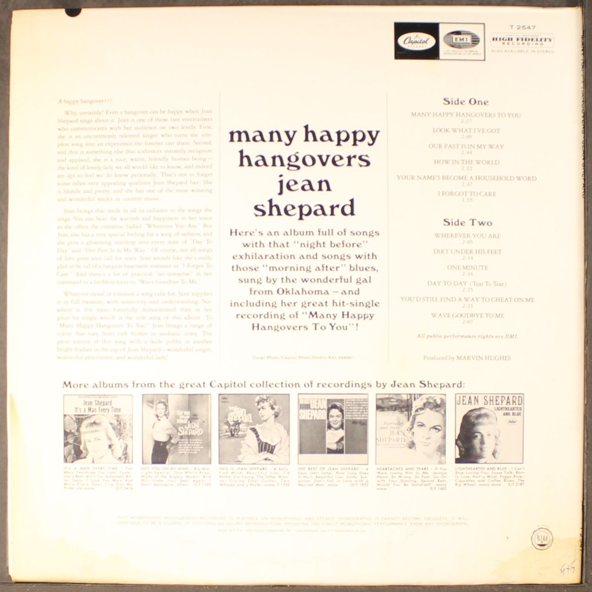 many happy hangovers by JEAN SHEPARD