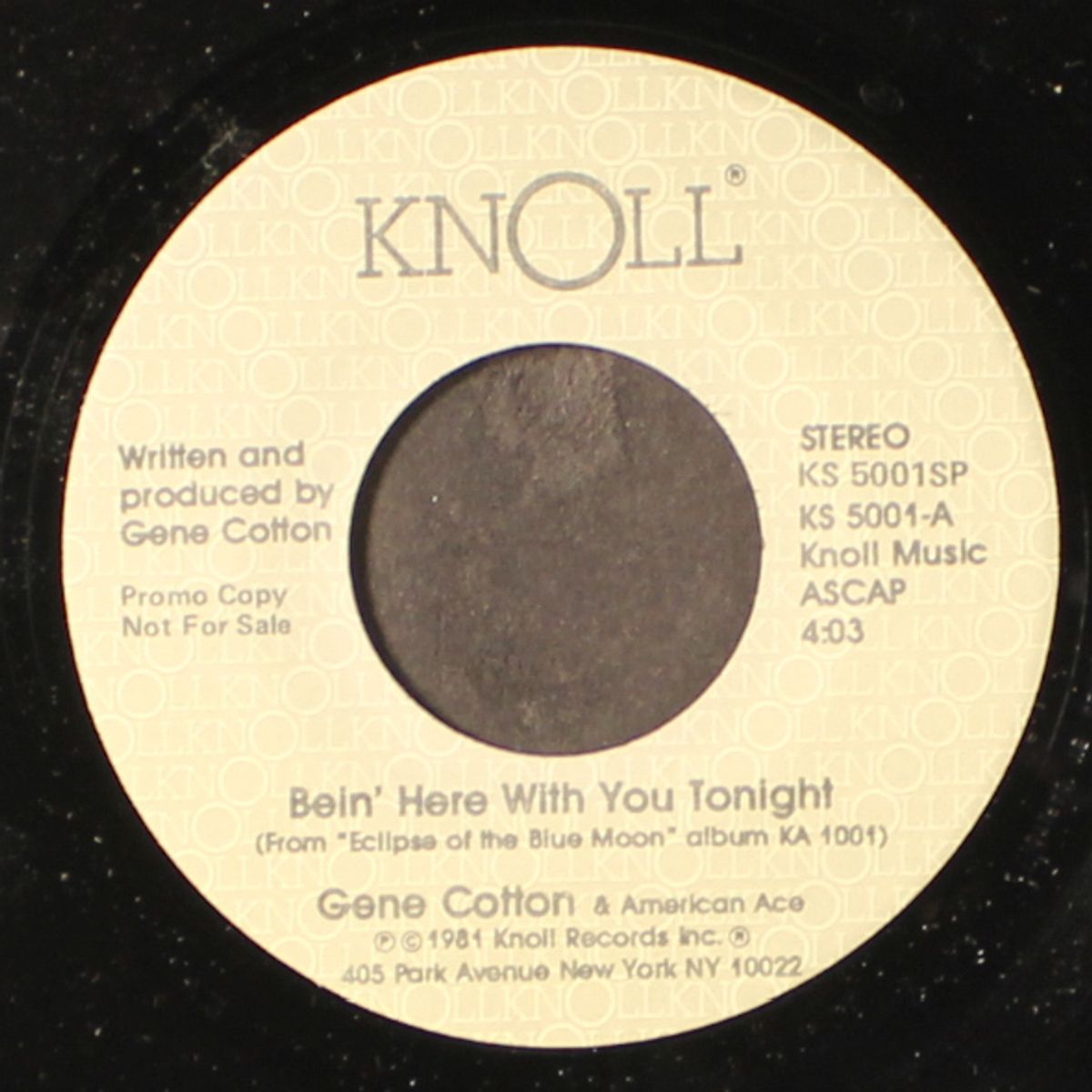 bein' here with you tonight by GENE COTTON
