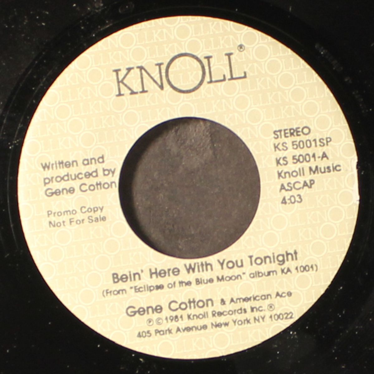 bein' here with you tonight by GENE COTTON