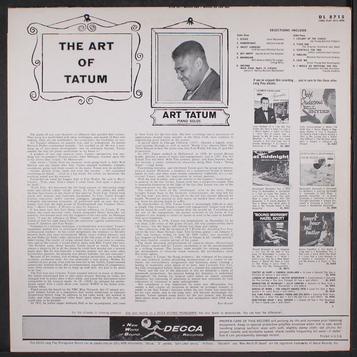 the art of tatum by ART TATUM