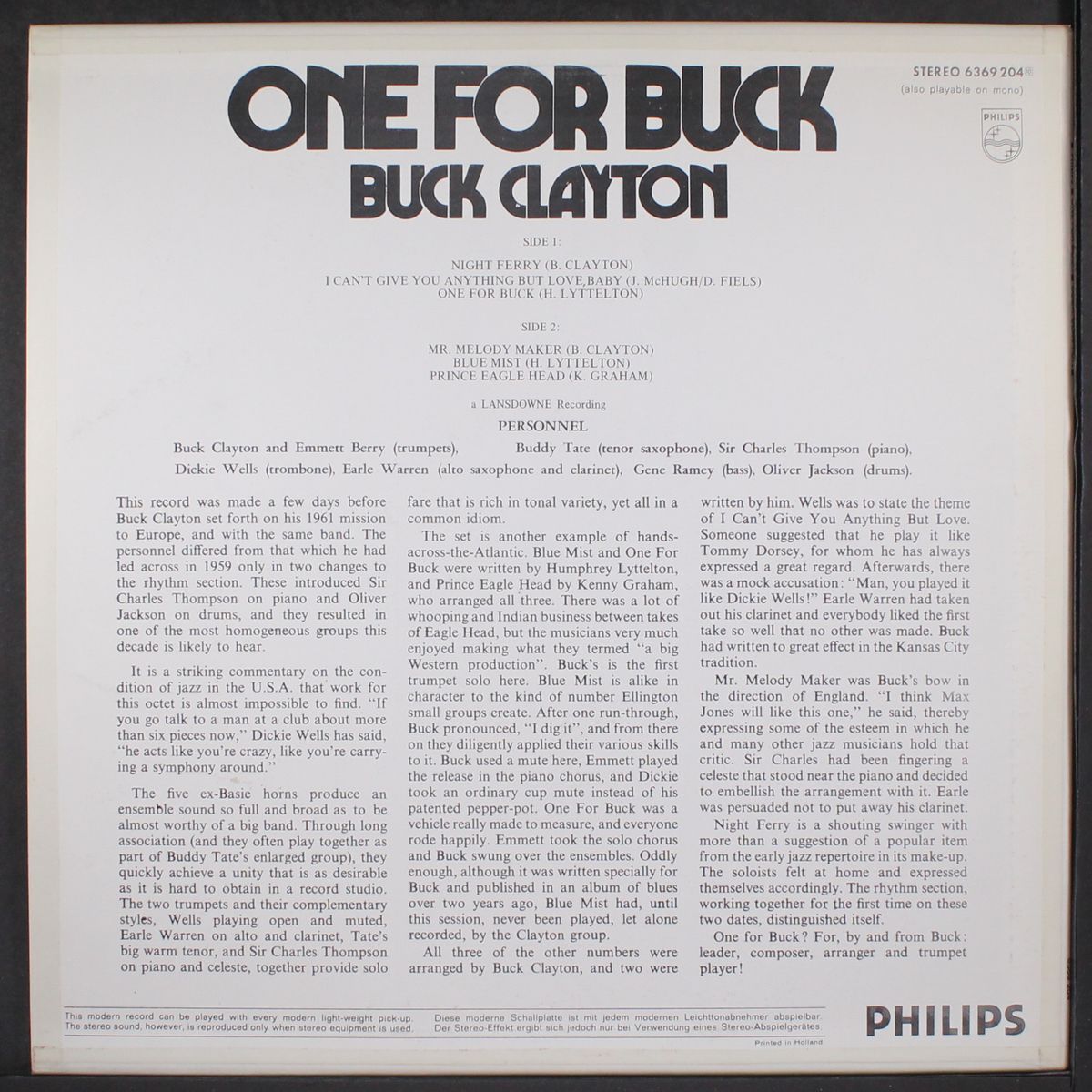 one for buck by BUCK CLAYTON
