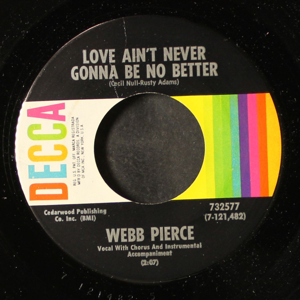 love ain't never gonna be no better / the other side of you by WEBB PIERCE