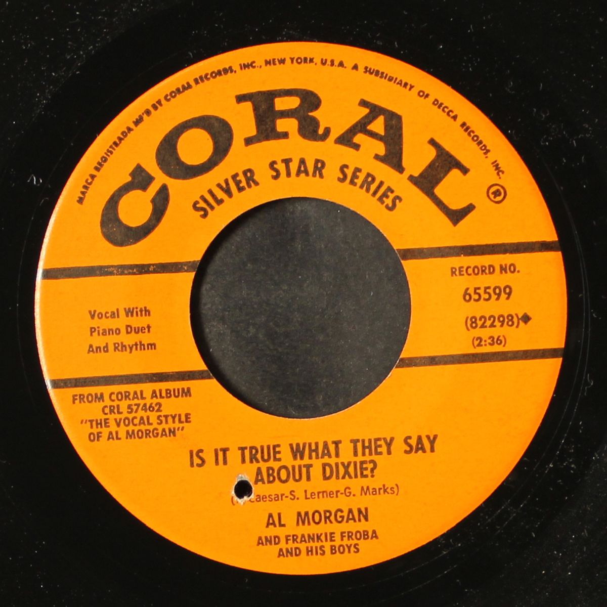 two foolish hearts / is it true what they say about dixie by AL MORGAN