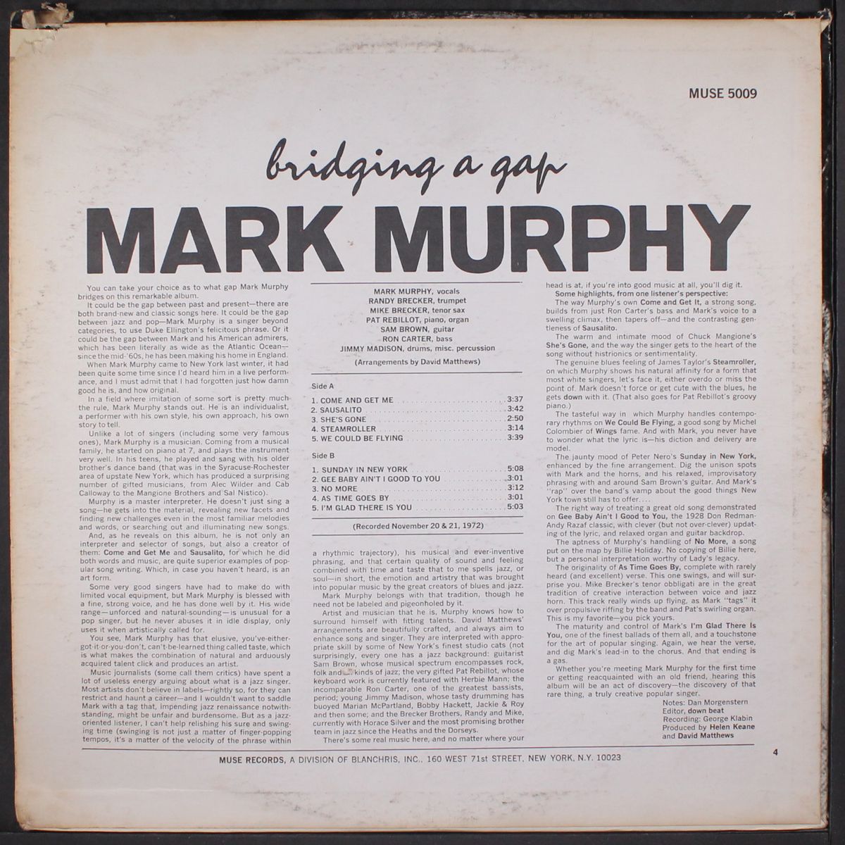 bridging a gap by MARK MURPHY