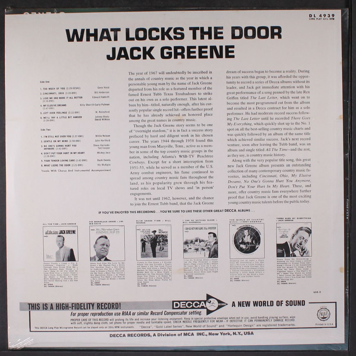 what locks the door by JACK GREENE