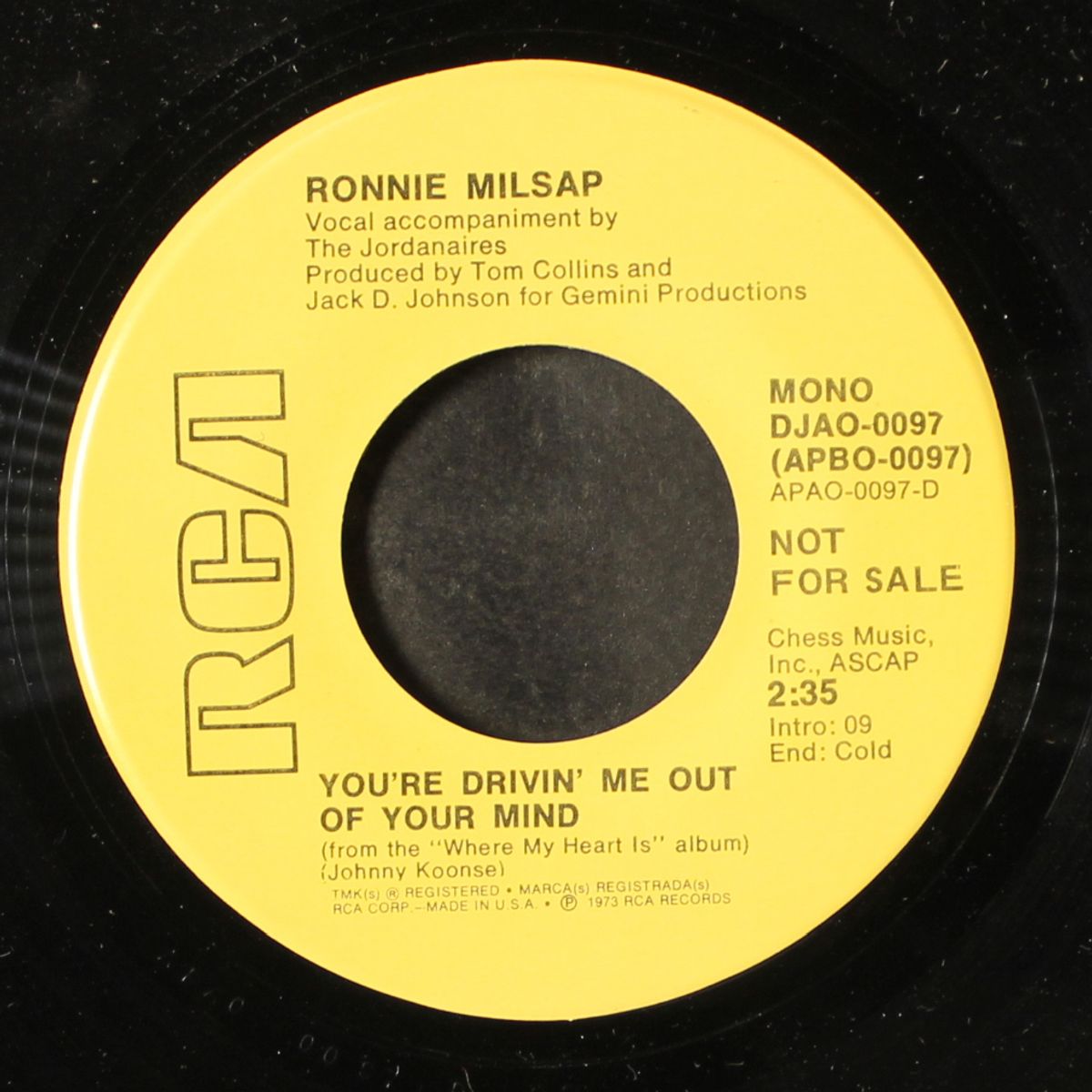 that girl who waits on tables / you're drivin' me out of your mind by RONNIE MILSAP