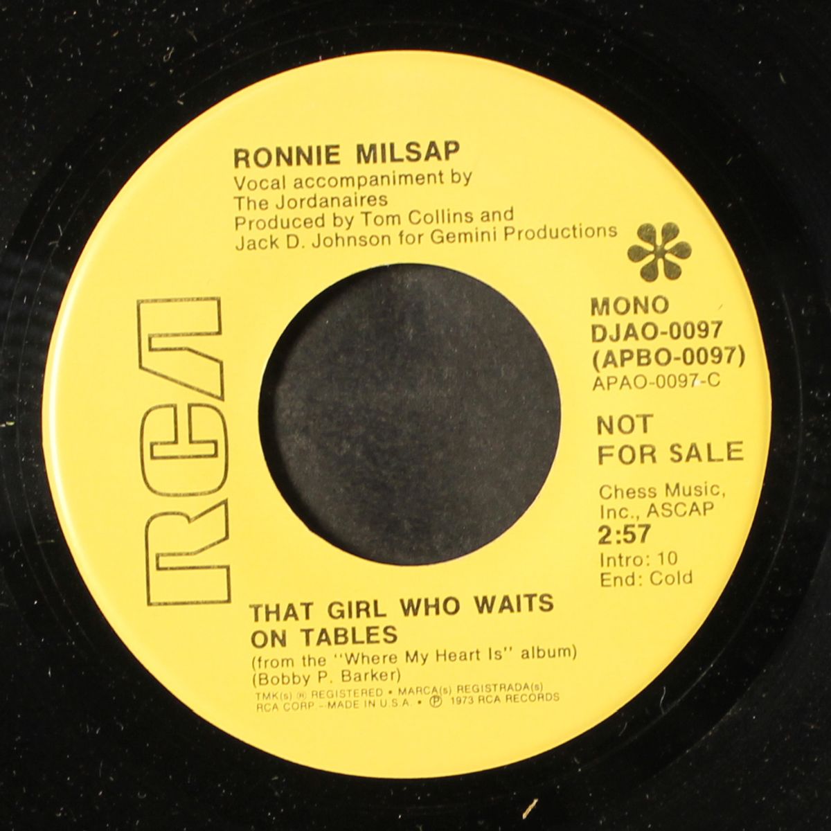that girl who waits on tables / you're drivin' me out of your mind by RONNIE MILSAP