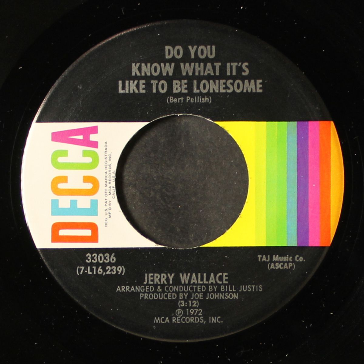 do you know what it's like to be lonesome / where did he come from? by JERRY WALLACE