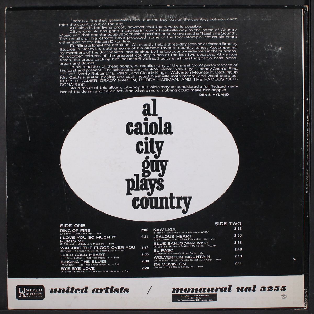 city guy plays country by AL CAIOLA
