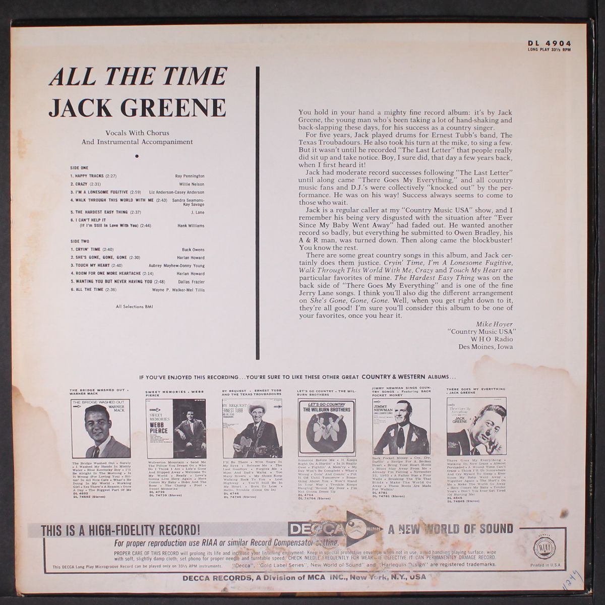 all the time by JACK GREENE