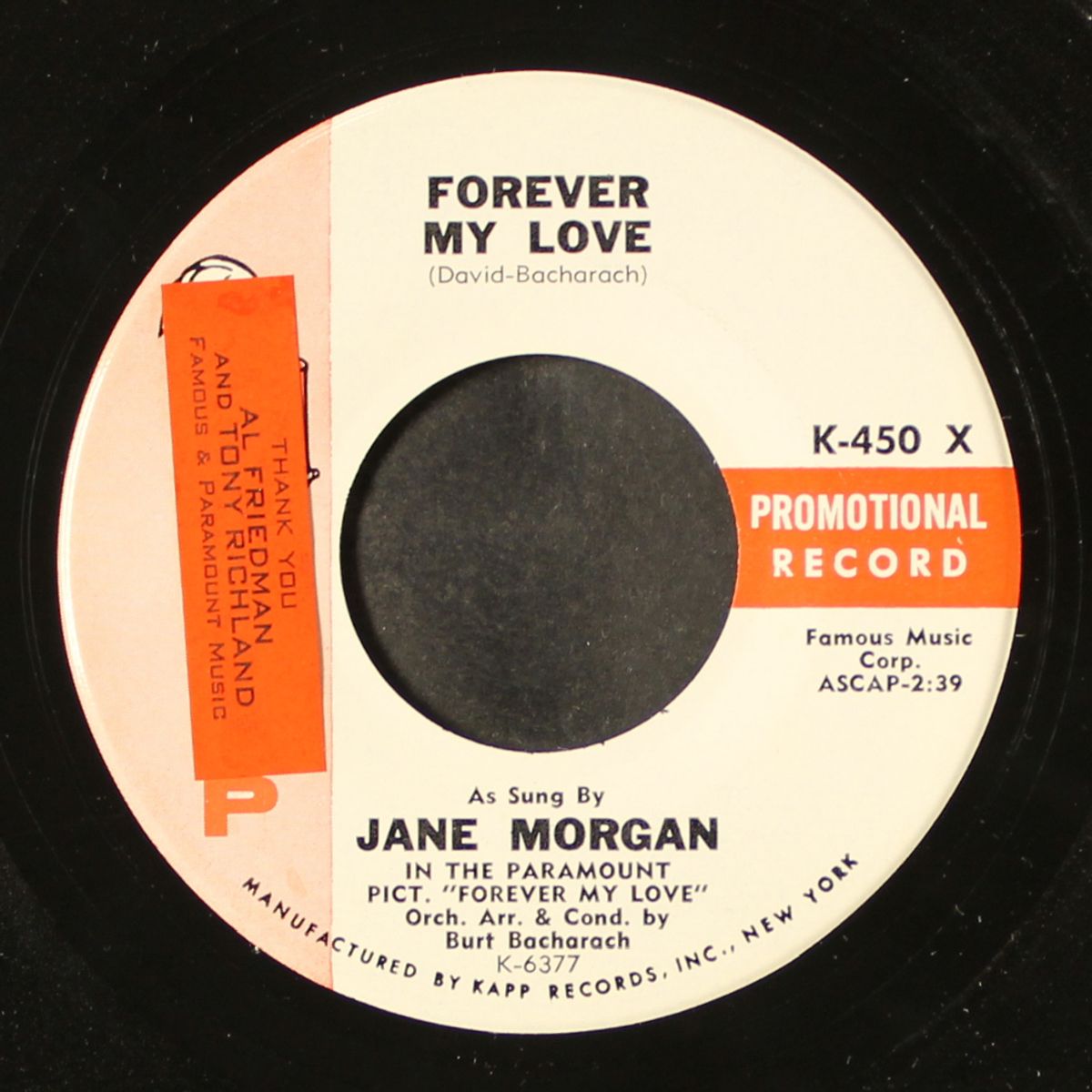 what now my love / forever my love by JANE MORGAN