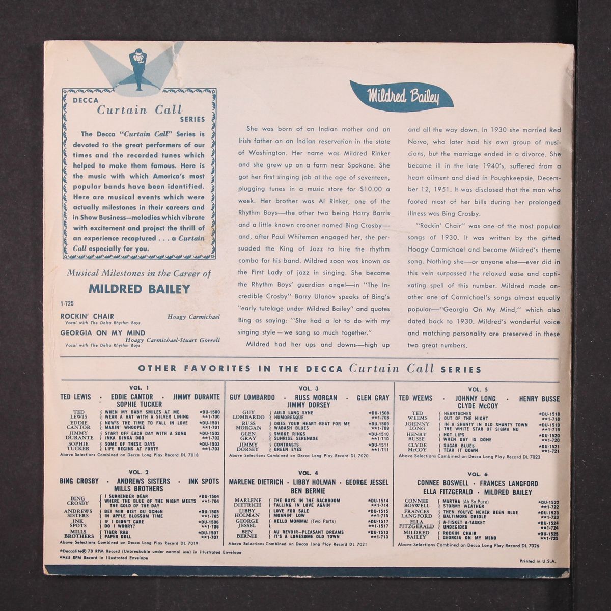 rockin' chair / georgia on my mind by MILDRED BAILEY