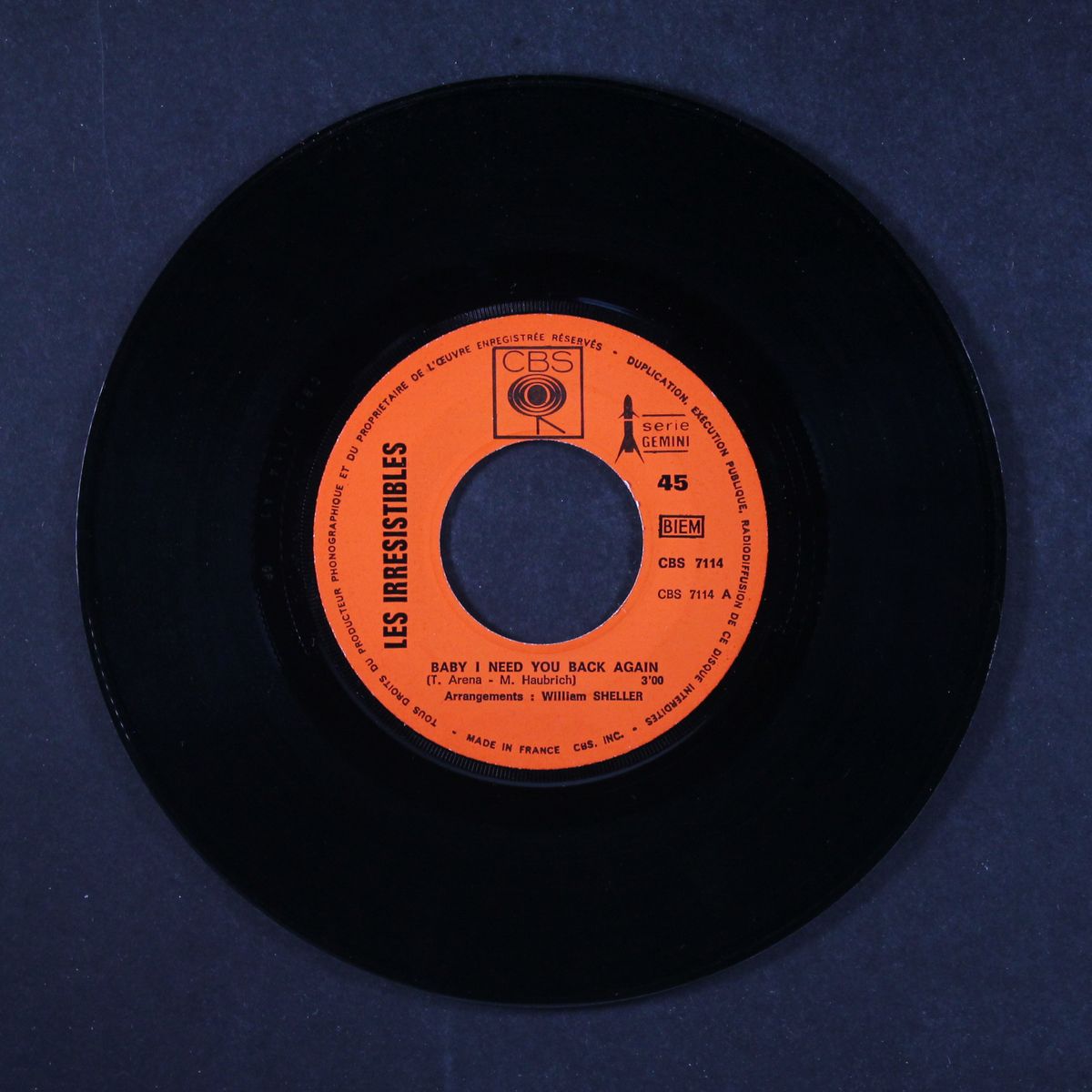 baby i need you back again / the lady of france by LES IRRESISTIBLES