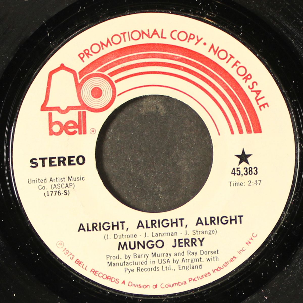 alright, alright, alright / mono by MUNGO JERRY