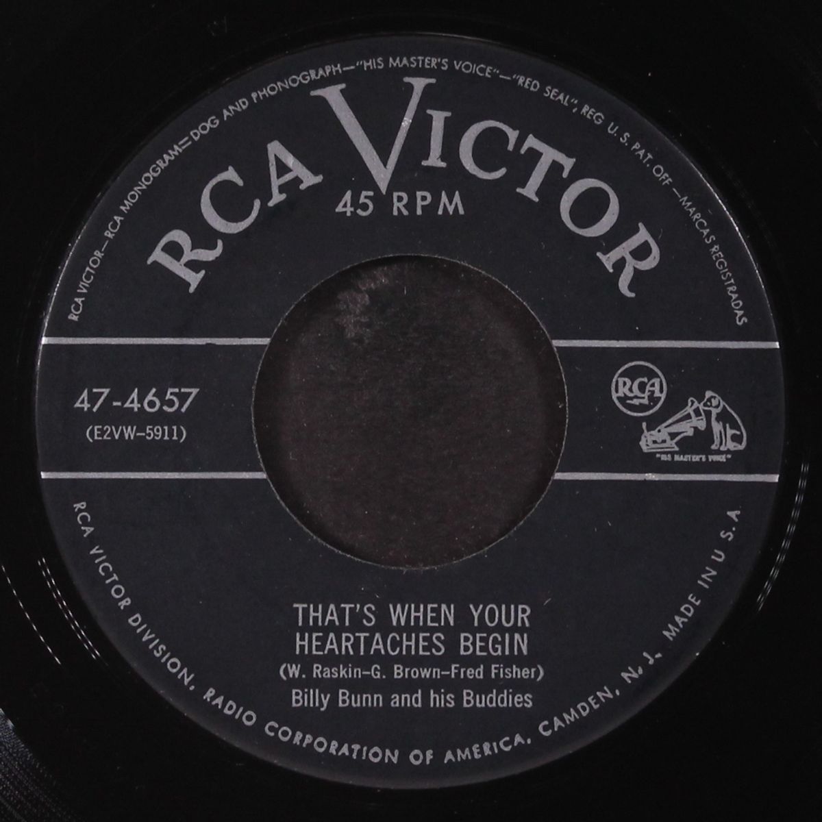 until the real thing comes along / that's when your heartaches begin by BILLY BUNN & BUDDIES