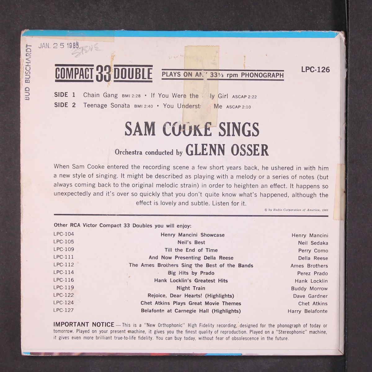 sings by SAM COOKE