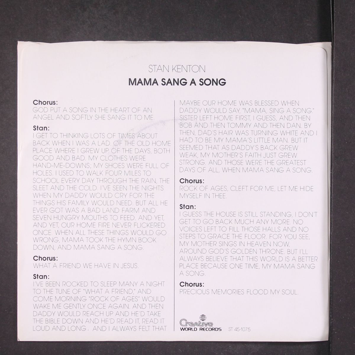 mama sang a song by STAN KENTON