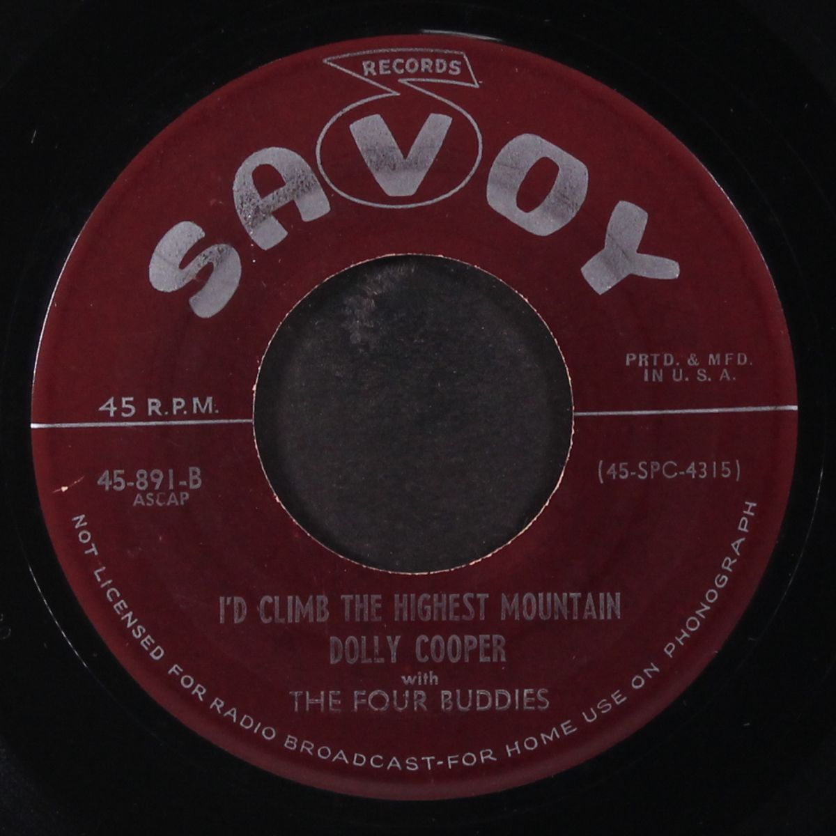 i wanna know / i'd climb the highest mountain by DOLLY COOPER & FOUR BUDDIES