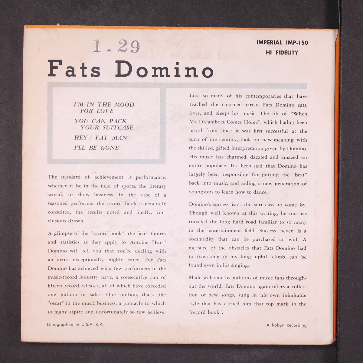 here stands fats domino by FATS DOMINO