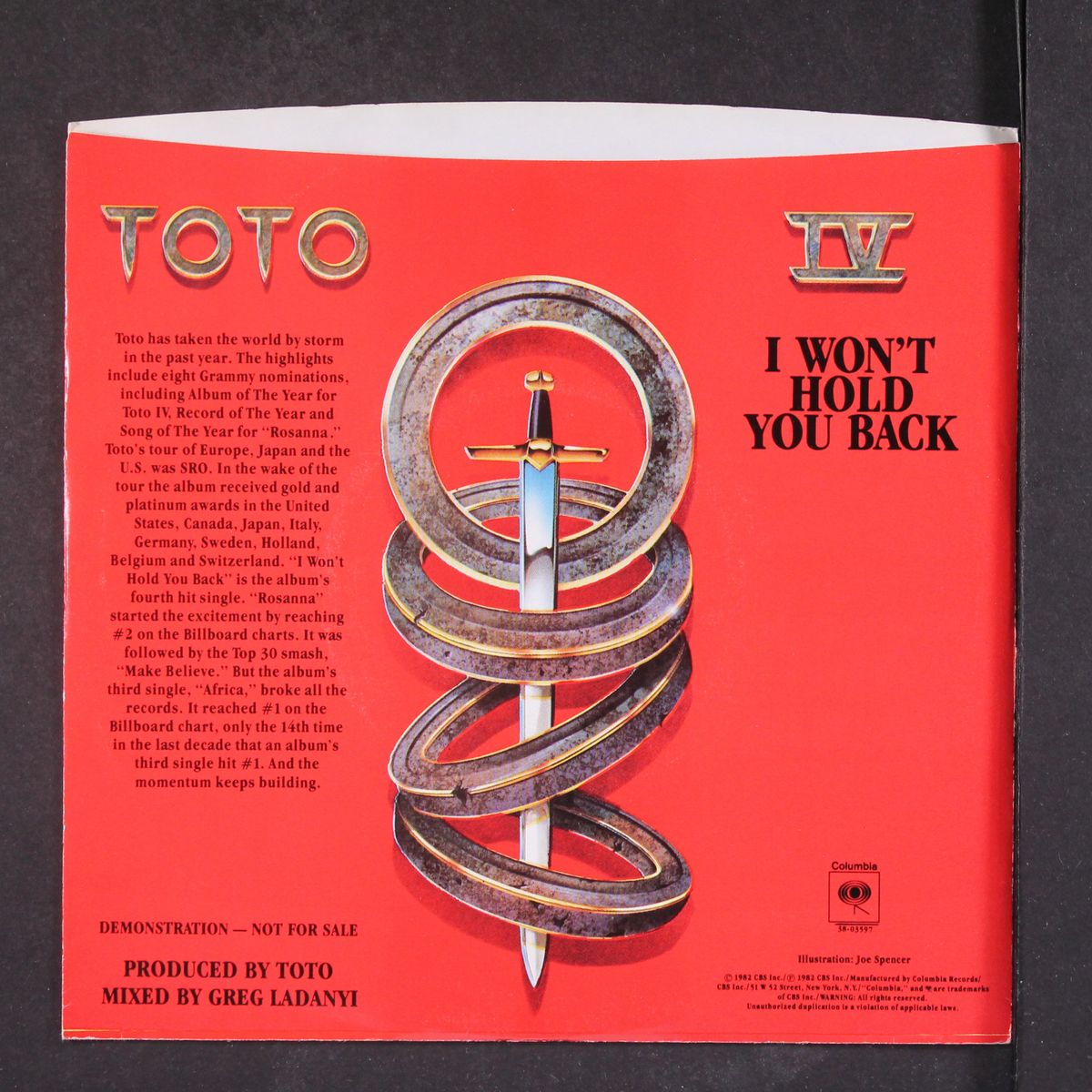 i won't hold you back / same by TOTO