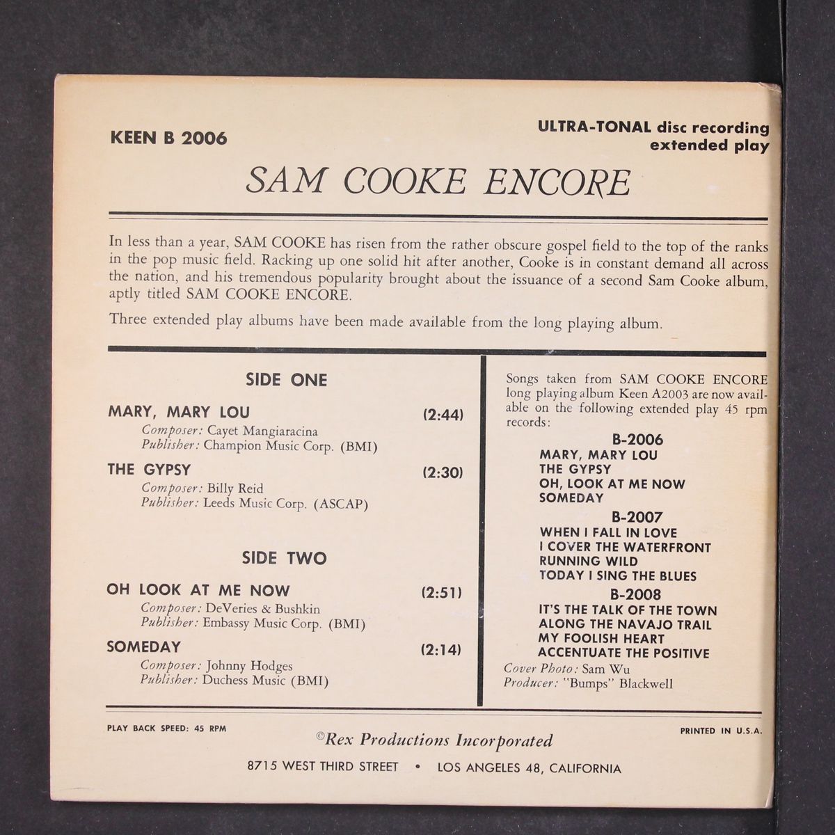 encore by SAM COOKE