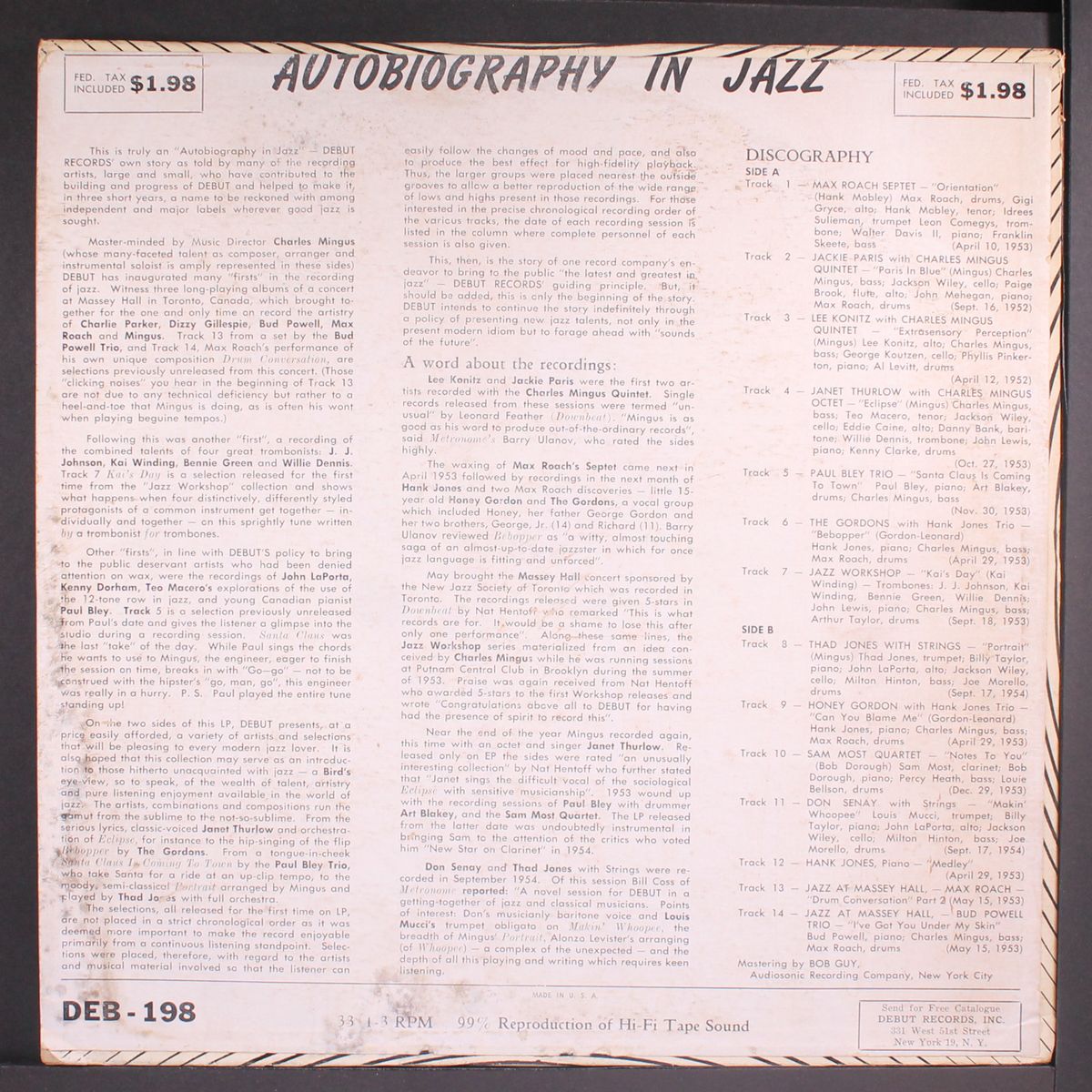 autobiography in jazz by VARIOUS