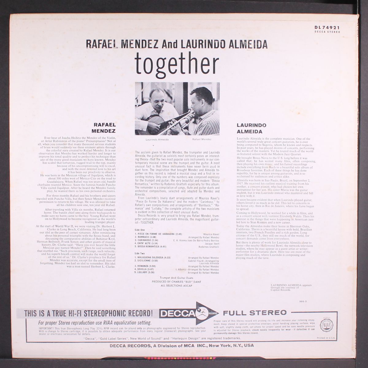together by RAFAEL MENDEZ & LAURINDO ALMEIDA