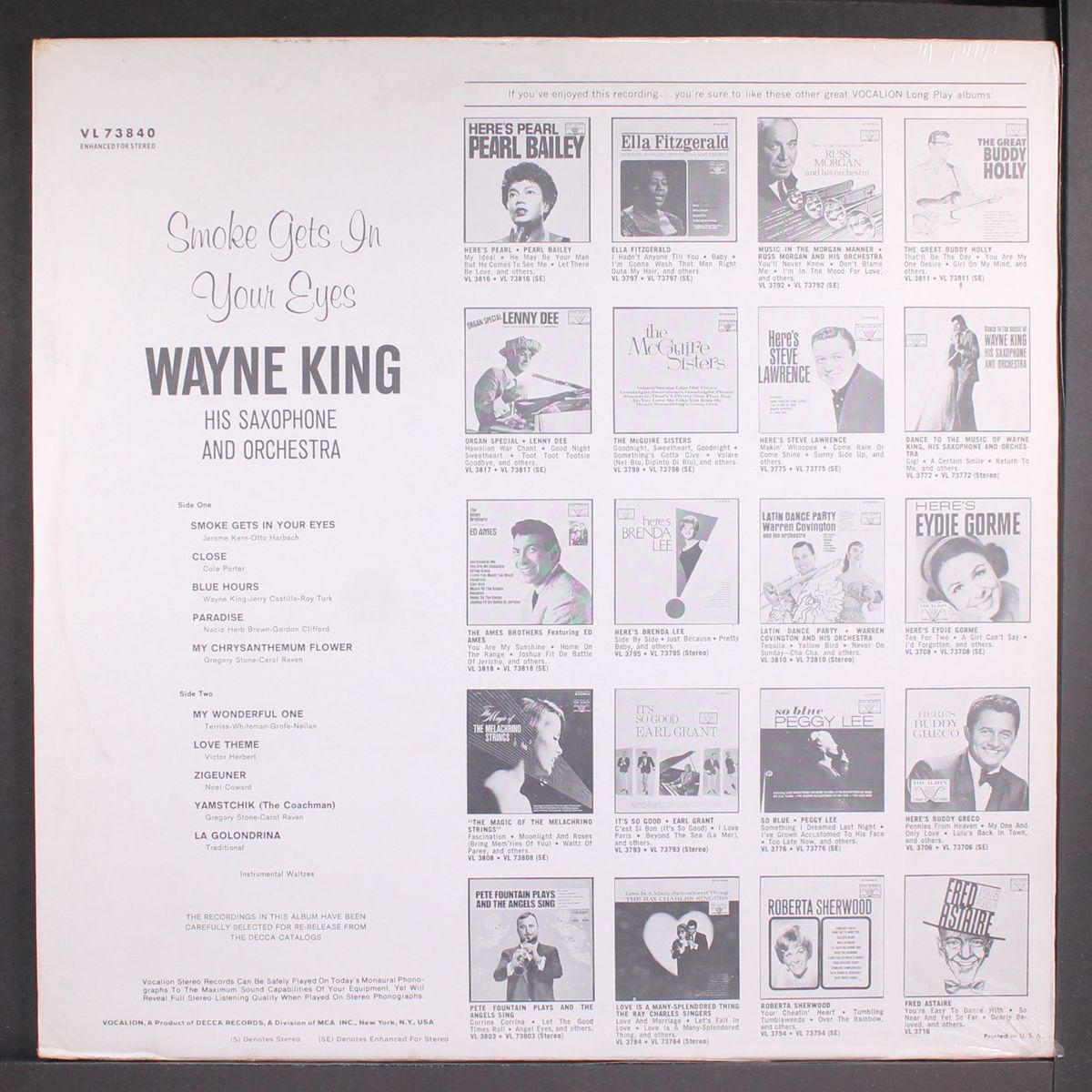 smoke gets in your eyes by WAYNE KING