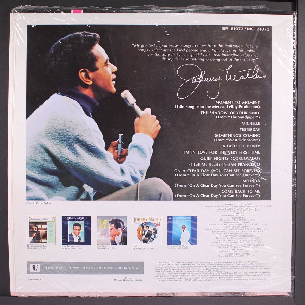 the shadow of your smile by JOHNNY MATHIS