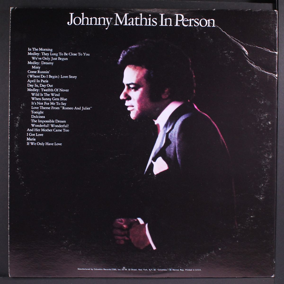 in person by JOHNNY MATHIS