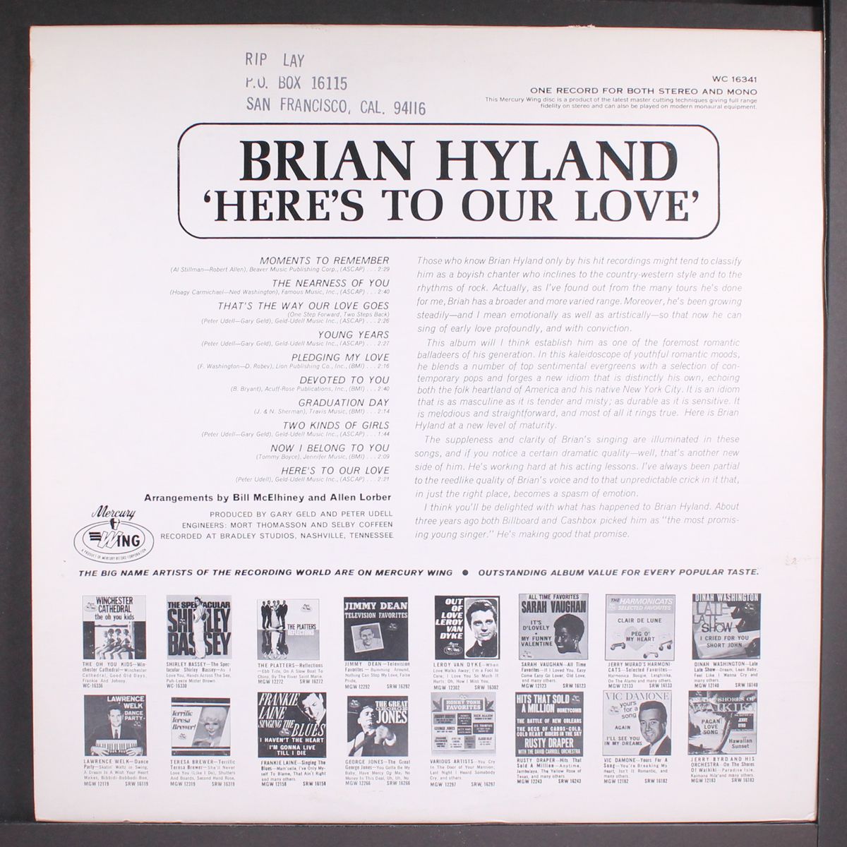 here's to our love by BRIAN HYLAND