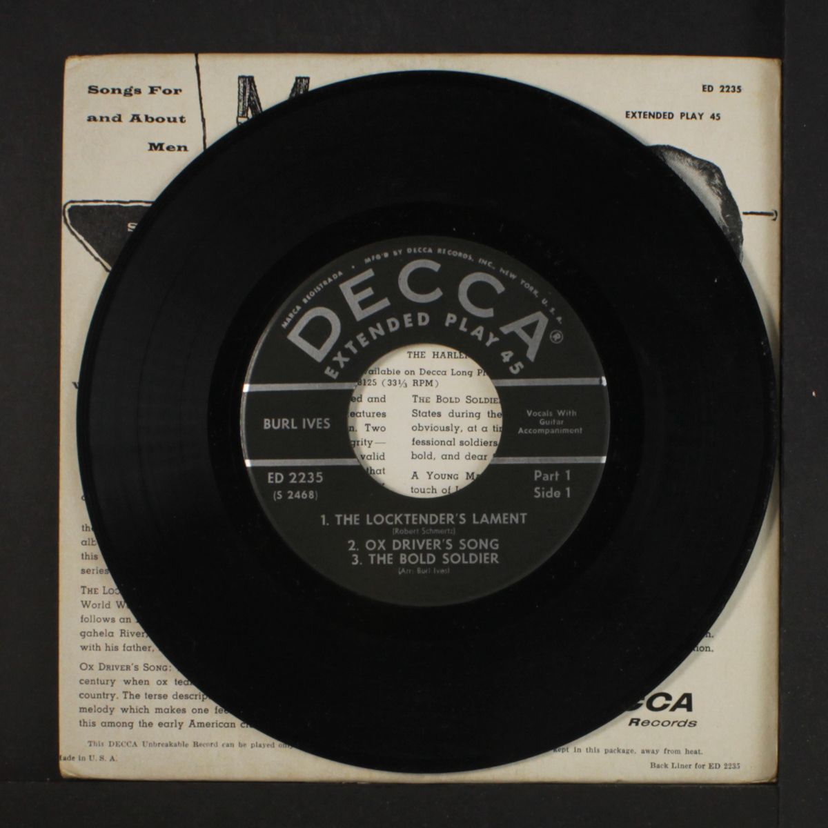 songs for and about men by BURL IVES