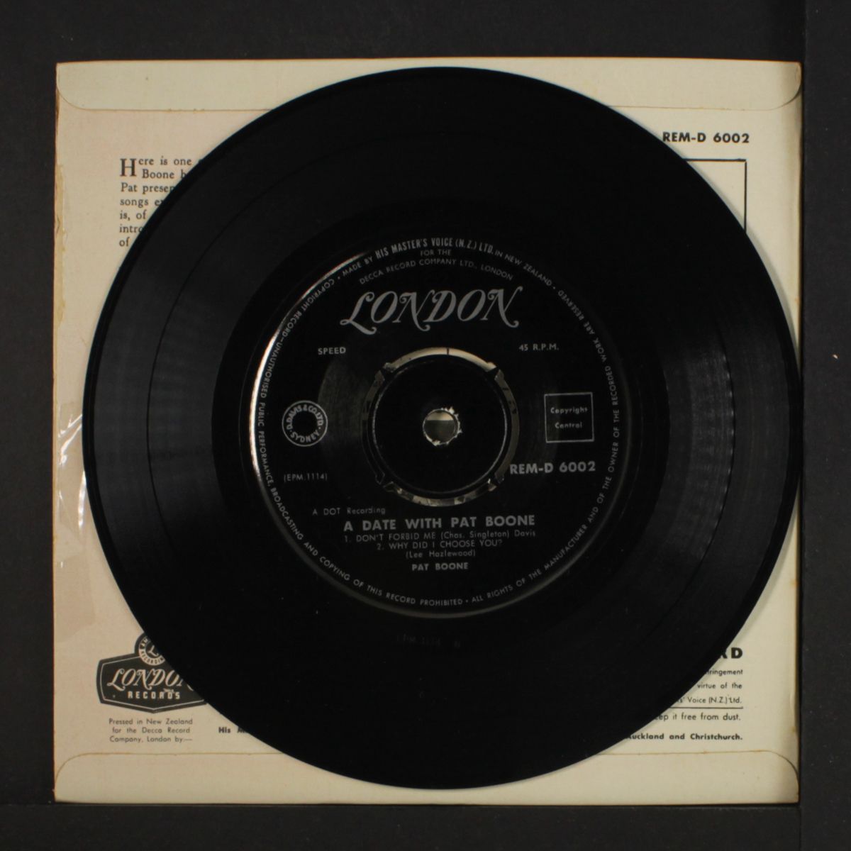a date with by PAT BOONE