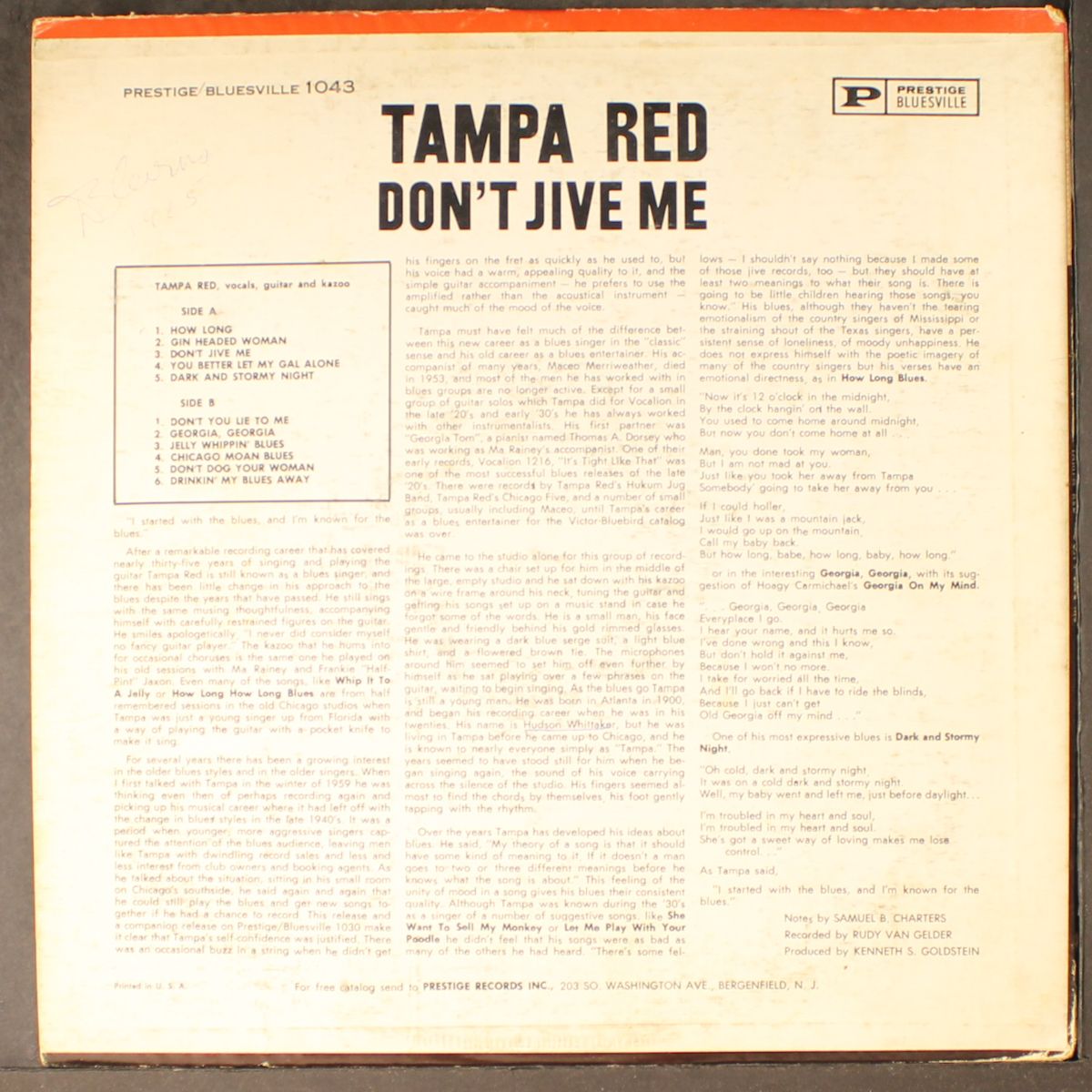 don't jive me by TAMPA RED