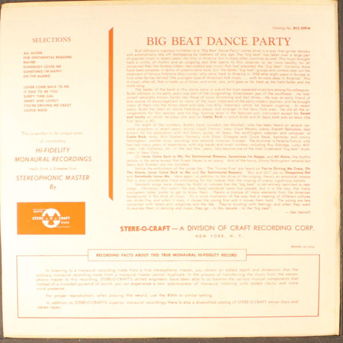 big beat dance party by BUDD JOHNSON & VOICES FIVE