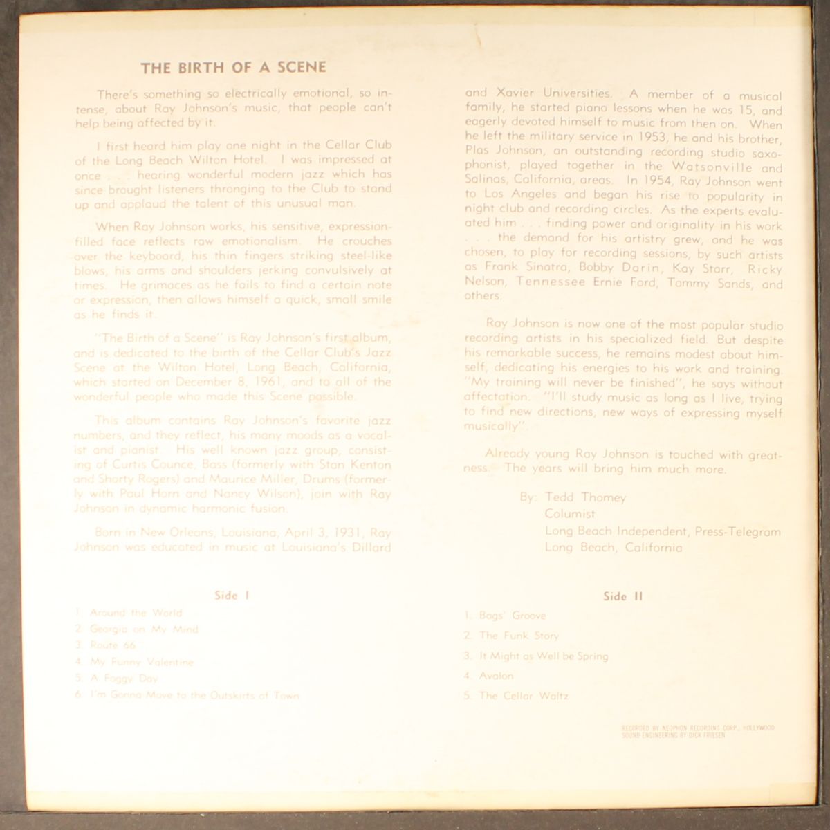 the birth of a scene by RAY JOHNSON