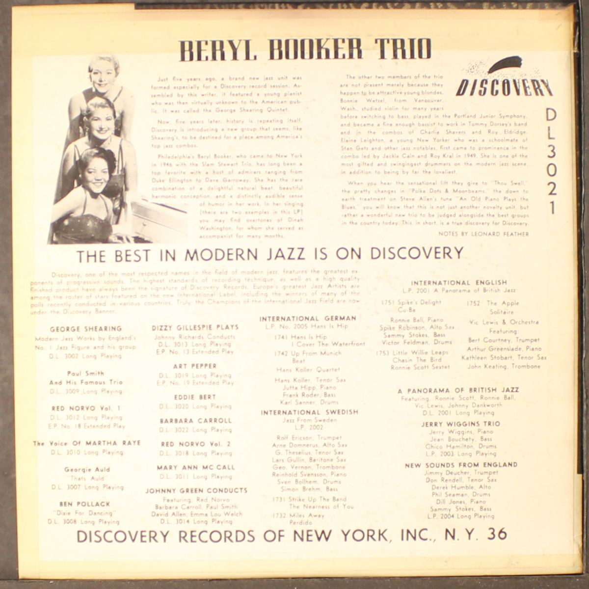 beryl booker trio by BERYL BOOKER