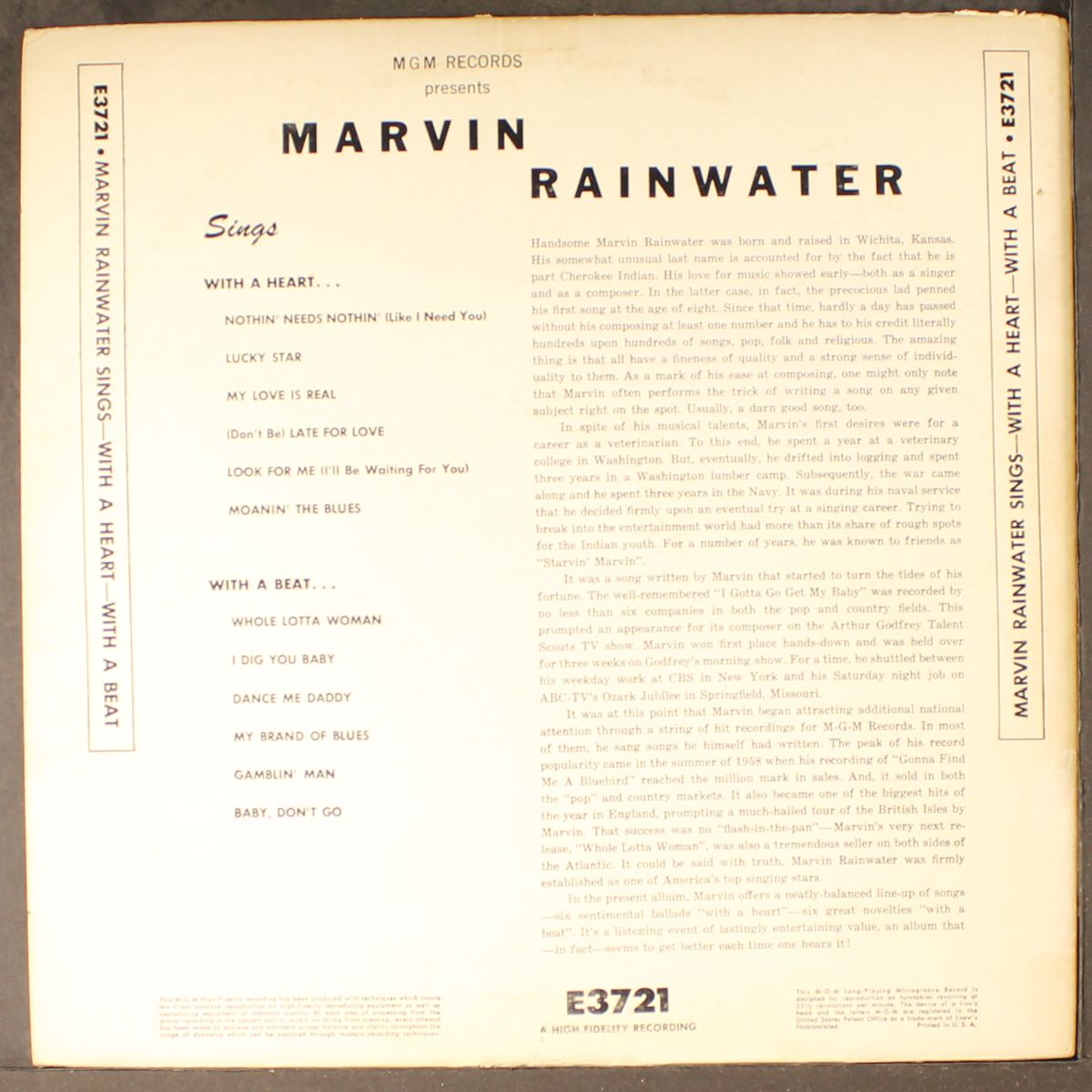 with a heart, with a beat by MARVIN RAINWATER