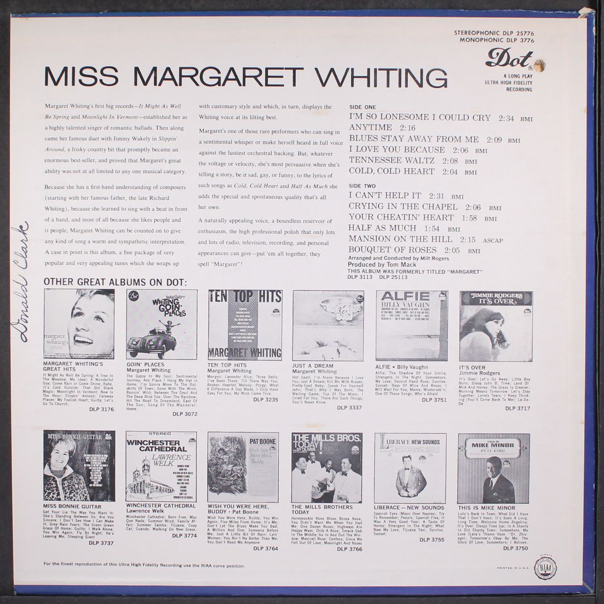 miss margaret whiting by MARGARET WHITING
