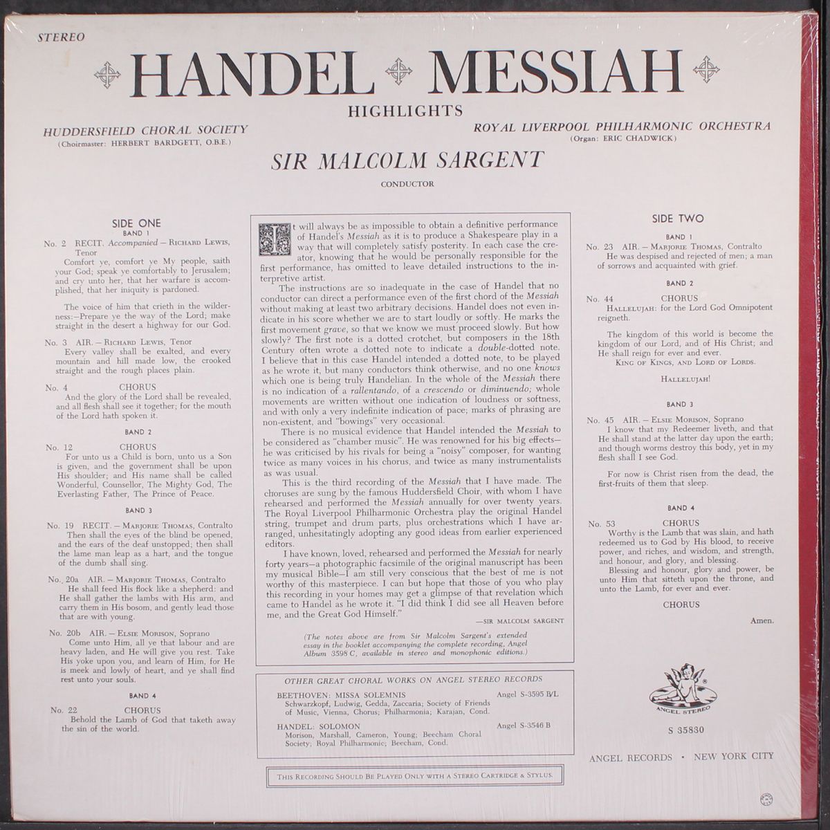 messiah highlights by SIR MALCOLM SARGENT