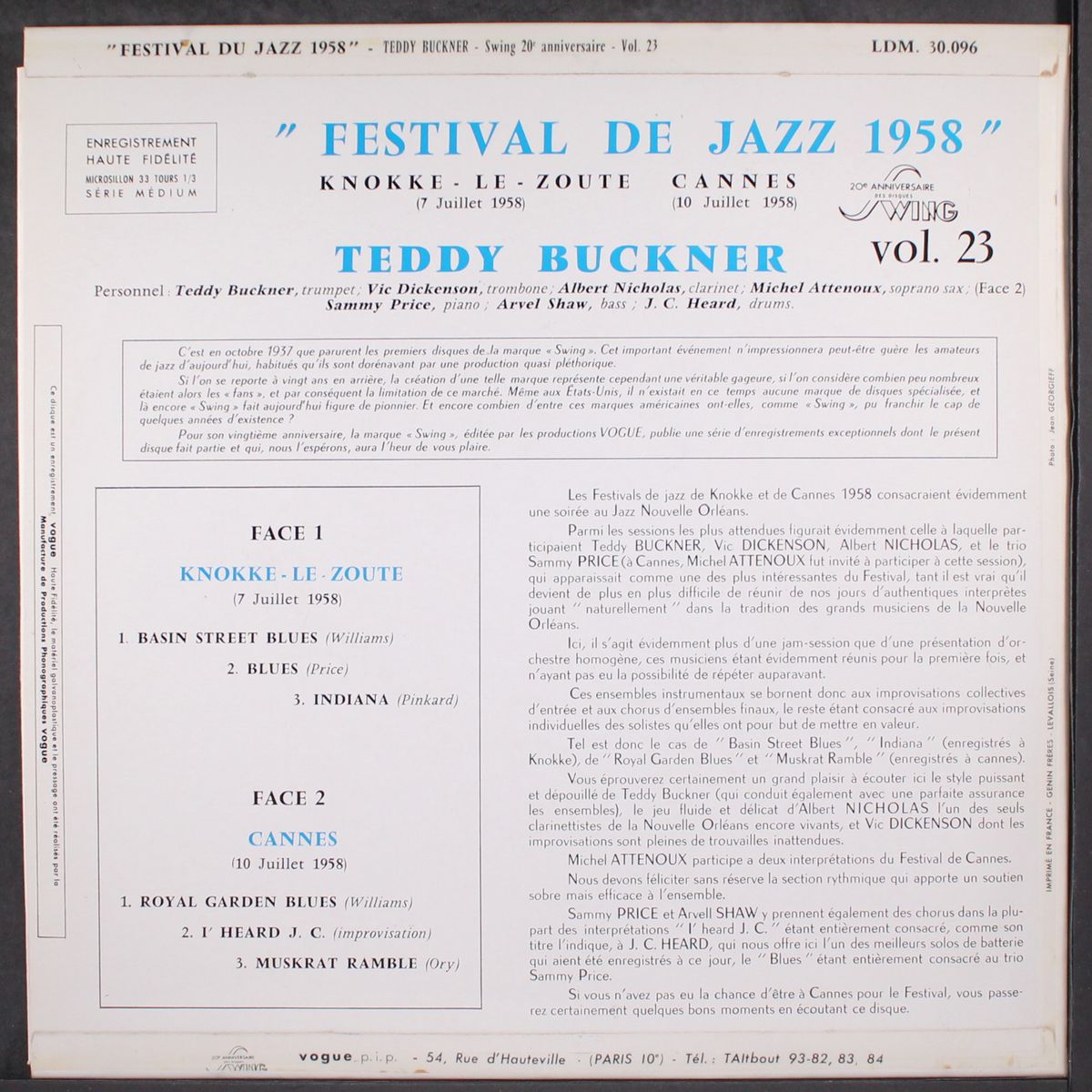 festival de jazz 1958 by TEDDY BUCKNER